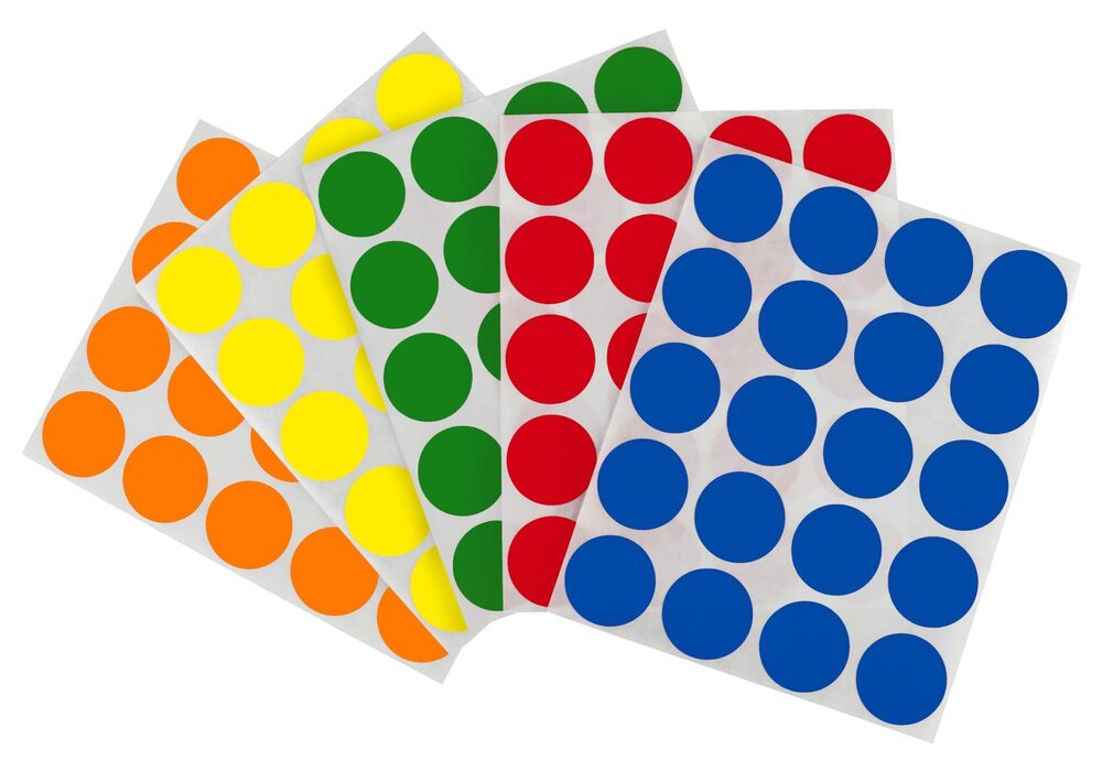3423 1 Inch Circle Sticker Labels Easy to Write On Round Label Stickers